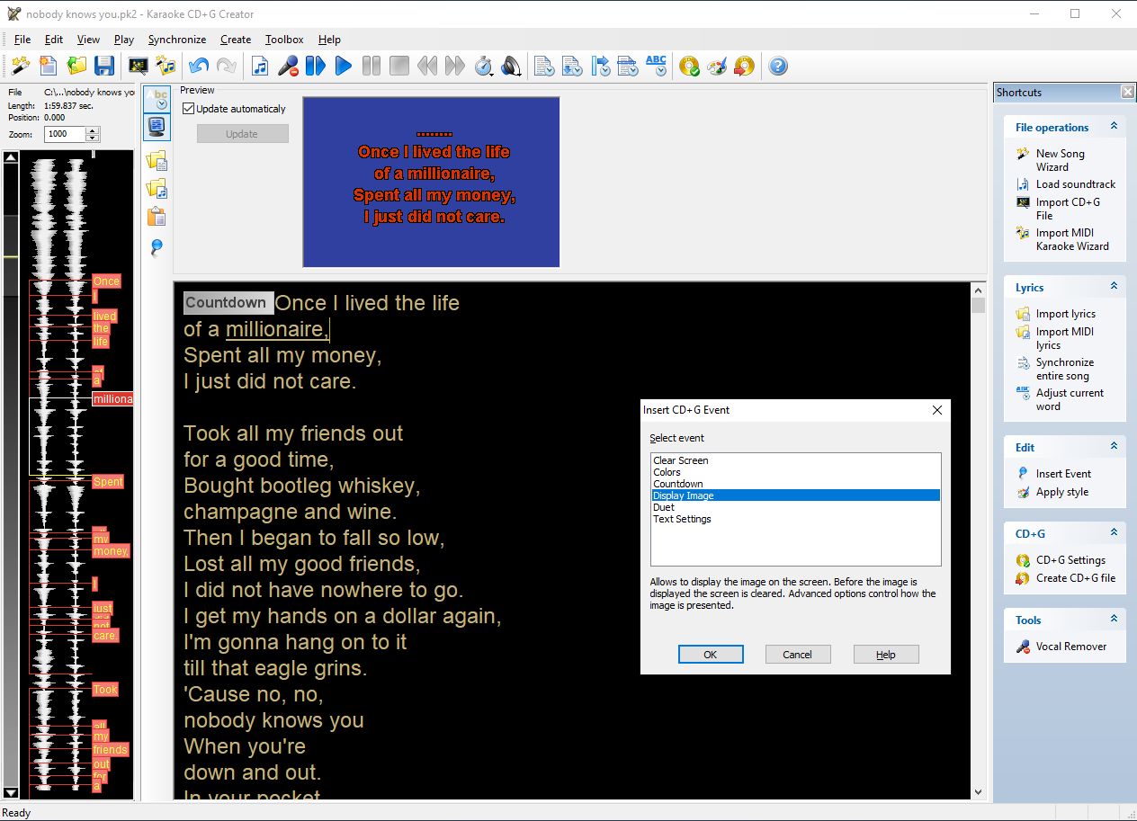 midi lyrics editor karaoke